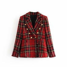Load image into Gallery viewer, KLACWAYA Vintage Patchwork Plaid Blazer