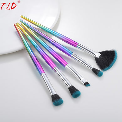 FLD 5Pcs Colorful Makeup Brush Sets Eye Shadow Eyeliner Brushes