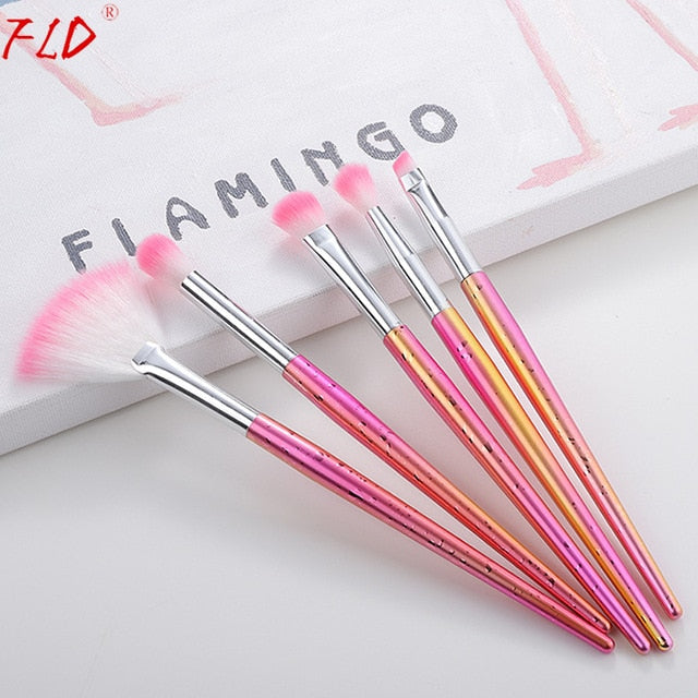 FLD 5Pcs Colorful Makeup Brush Sets Eye Shadow Eyeliner Brushes