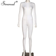 Load image into Gallery viewer, SIMENUAL Casual Fitness Sporty Long Sleeve Jumpsuit