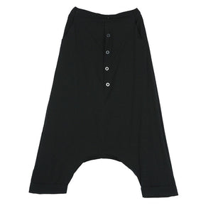 [EAM] High Elastic Waist Button Split Wide Leg Loose Pants