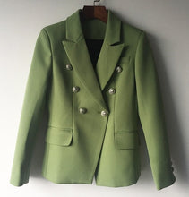 Load image into Gallery viewer, O&#39;ZACKET Double Breasted Metal Lion Button Designer Blazer