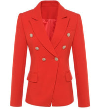 Load image into Gallery viewer, O&#39;ZACKET Double Breasted Metal Lion Button Designer Blazer