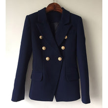 Load image into Gallery viewer, O&#39;ZACKET Double Breasted Metal Lion Button Designer Blazer