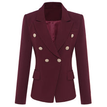 Load image into Gallery viewer, O&#39;ZACKET Double Breasted Metal Lion Button Designer Blazer