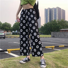 Load image into Gallery viewer, KOKOPIECOCO Casual Flower Print Loose Straight Pants