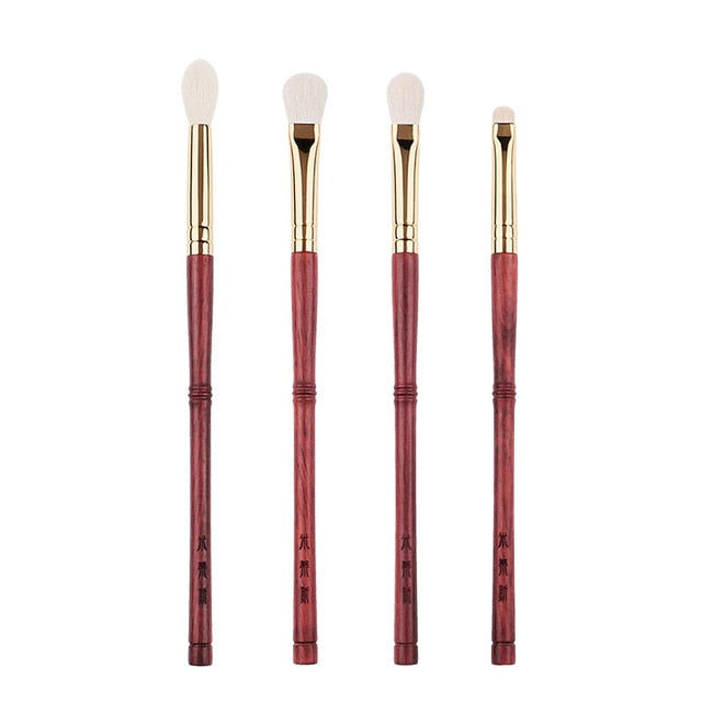 MYDESTINY 2020 New Year EYE Kit I - 4-Pieces Luxury Pterocarpus santalinus Wood & Saikoho Goat Hair Eyeshadow Brushes Set