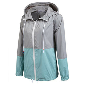 HIRGIN Women Thin Zipper Hooded Windbreaker