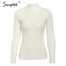 Load image into Gallery viewer, SIMPLEE Knitted Long Sleeve Turtleneck Pullover