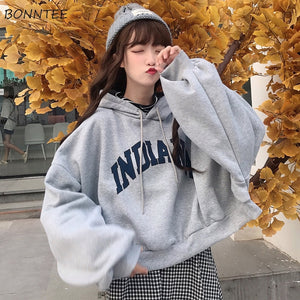 BONNTEE Women Oversize Letter Print Sweatshirt