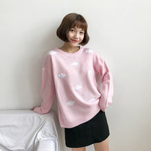 Load image into Gallery viewer, KOKOPIECOCO Vintage Loose Knitted Clouds Sweater