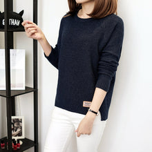 Load image into Gallery viewer, VANGULL Women O-Neck Long Sleeve Knitted Sweater
