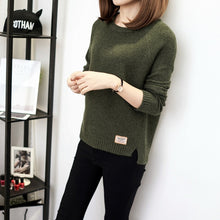 Load image into Gallery viewer, VANGULL Women O-Neck Long Sleeve Knitted Sweater