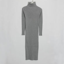 Load image into Gallery viewer, WIXRA Women Knitted Long Knee-Length Turtleneck Dress