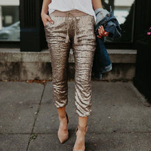 Load image into Gallery viewer, HIRIGIN Women Casual Sequin Glitter Skinny Pants