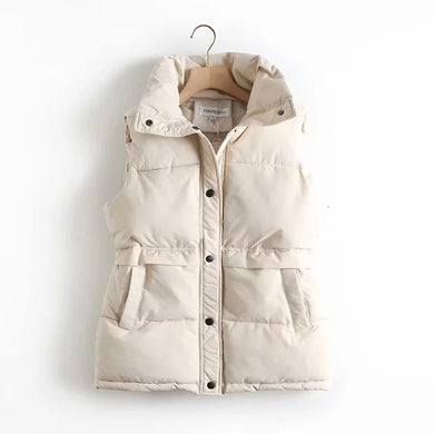 HWLZLTZHT Women Cotton Padded Sleeveless Coat