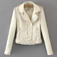 Load image into Gallery viewer, Women Punk Leather Lapel Zipper Motorcycle Jacket