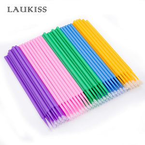 LAUKISS 500pcs/Lot Micro Disposable Eye Lash Cleaning Brushes Rod