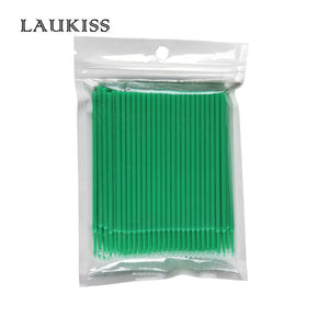 LAUKISS 500pcs/Lot Micro Disposable Eye Lash Cleaning Brushes Rod