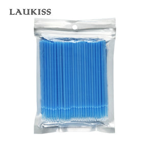 LAUKISS 500pcs/Lot Micro Disposable Eye Lash Cleaning Brushes Rod