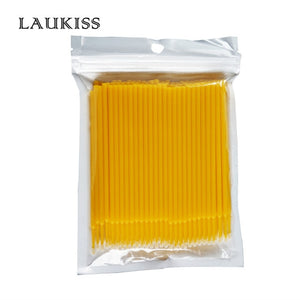 LAUKISS 500pcs/Lot Micro Disposable Eye Lash Cleaning Brushes Rod