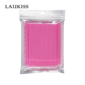 LAUKISS 500pcs/Lot Micro Disposable Eye Lash Cleaning Brushes Rod