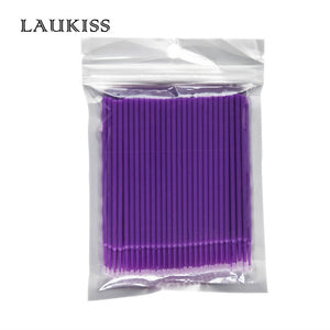 LAUKISS 500pcs/Lot Micro Disposable Eye Lash Cleaning Brushes Rod