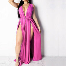 Load image into Gallery viewer, MEIHUIDA Women Maxi Wrap Long Dress