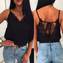 Load image into Gallery viewer, MEIHUIDA Silk Lace Tank Top