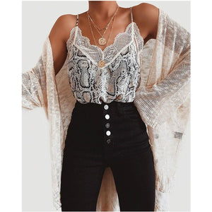 MEIHUIDA Silk Lace Tank Top