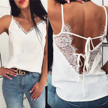 Load image into Gallery viewer, MEIHUIDA Silk Lace Tank Top