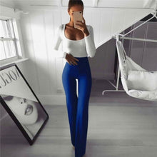 Load image into Gallery viewer, HIRIGIN Women High Waist Slim Flare Pants