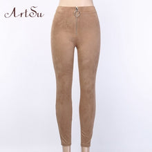 Load image into Gallery viewer, ARTSU Women PU Leather Pencil Pants