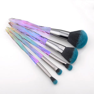 FLD 5Pcs Crystal Style Makeup Brushes Set