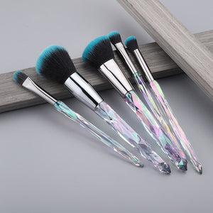 FLD 5Pcs Crystal Style Makeup Brushes Set