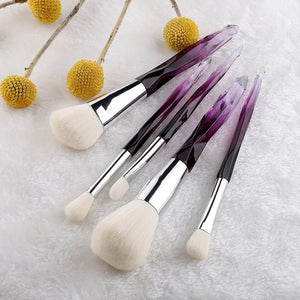 FLD 5Pcs Crystal Style Makeup Brushes Set