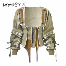 Load image into Gallery viewer, TWOTWINSTYLE Casual Patchwork Irregular Jacket