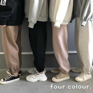 BONNTEE Women Flat Elastic Waist Drawstring Sweatpants