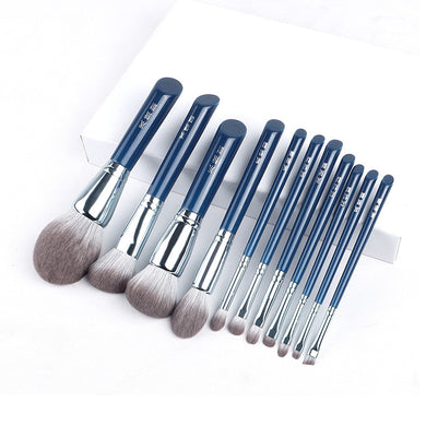 MYDESTINY The Sky Blue 11pcs Super Soft Fiber Makeup Brushes