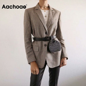 AACHOAE Women Plaid Blazer Coat