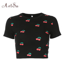 Load image into Gallery viewer, ARTSU Women Candy Color Cute Print Crop Top