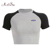 Load image into Gallery viewer, ARTSU Women Candy Color Cute Print Crop Top