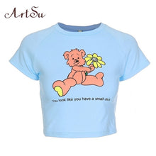 Load image into Gallery viewer, ARTSU Women Candy Color Cute Print Crop Top