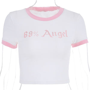 ARTSU Women Candy Color Cute Print Crop Top