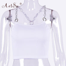 Load image into Gallery viewer, ARTSU Women Metal Chain Straps Crop Top