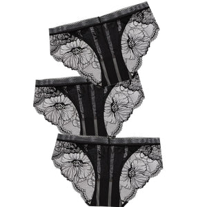 ABBILLE Women 3pcs Lace Underwear