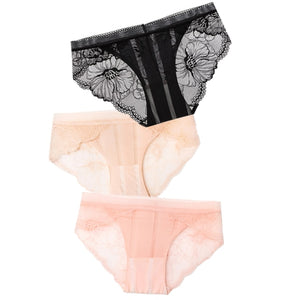 ABBILLE Women 3pcs Lace Underwear
