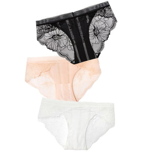 ABBILLE Women 3pcs Lace Underwear