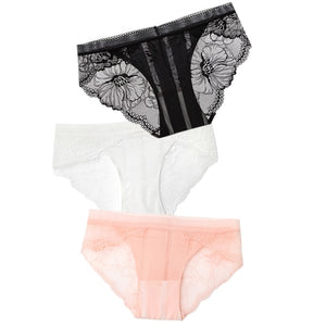 ABBILLE Women 3pcs Lace Underwear