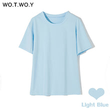 Load image into Gallery viewer, WOTWOY Short Sleeve Knitted Basic Solid T-shirt